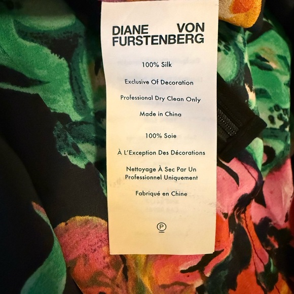 Diane von Furstenberg Silk Black Floral Print Silk Midi Dress size 6 (S) - Picture 5 of 16